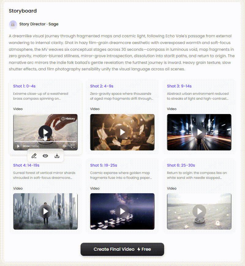 AI builds the storyboard